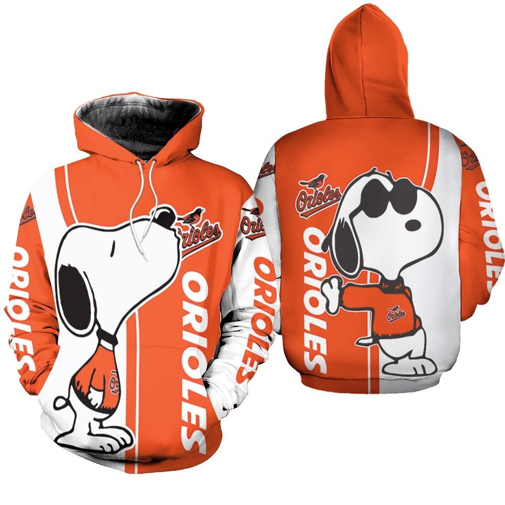 Baltimore Orioles Snoopy Lover Printed 3d Unisex Hoodie