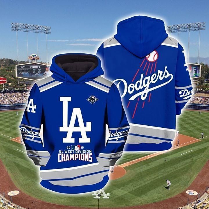 Los Angeles Dodgers 2021 Nl West Division Champions 90348 Unisex 3D Zip up Hoodie Jacket T-shirt