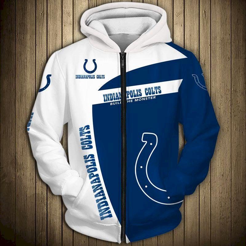 Indianapolis Colts Build The Monster Custom 3D Pullover Hoodie, Bomber Jacket, Sweatshirt, T-Shirt