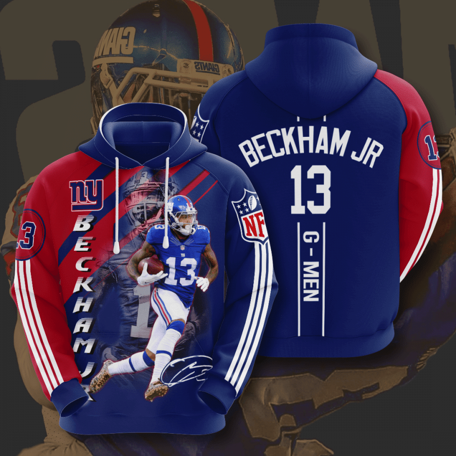 New York Giants Beckham Jr 3D Pullover Hoodie, Bomber Jacket, Sweatshirt, T-Shirt