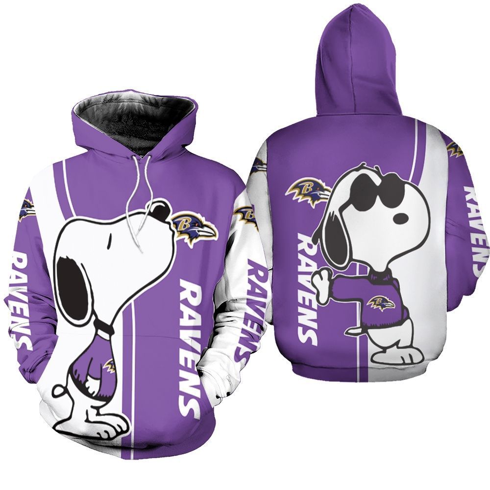 Baltimore Ravens Snoopy Lover Printed 3d Unisex Hoodie