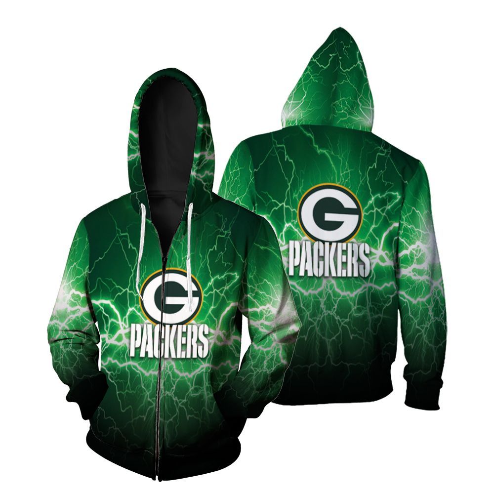 Green Bay Packers Lightning Green 3D All Over print Hoodie, T-shirt, Sweater, Jacket Jersey Zip Hoodie