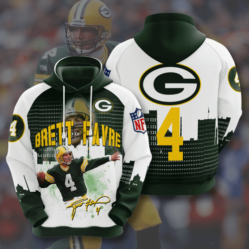 Brett Favre Green Bay Packers 3D Zip Up Hoodie Unisex, Jacket, Sweatshirt, T-Shirt