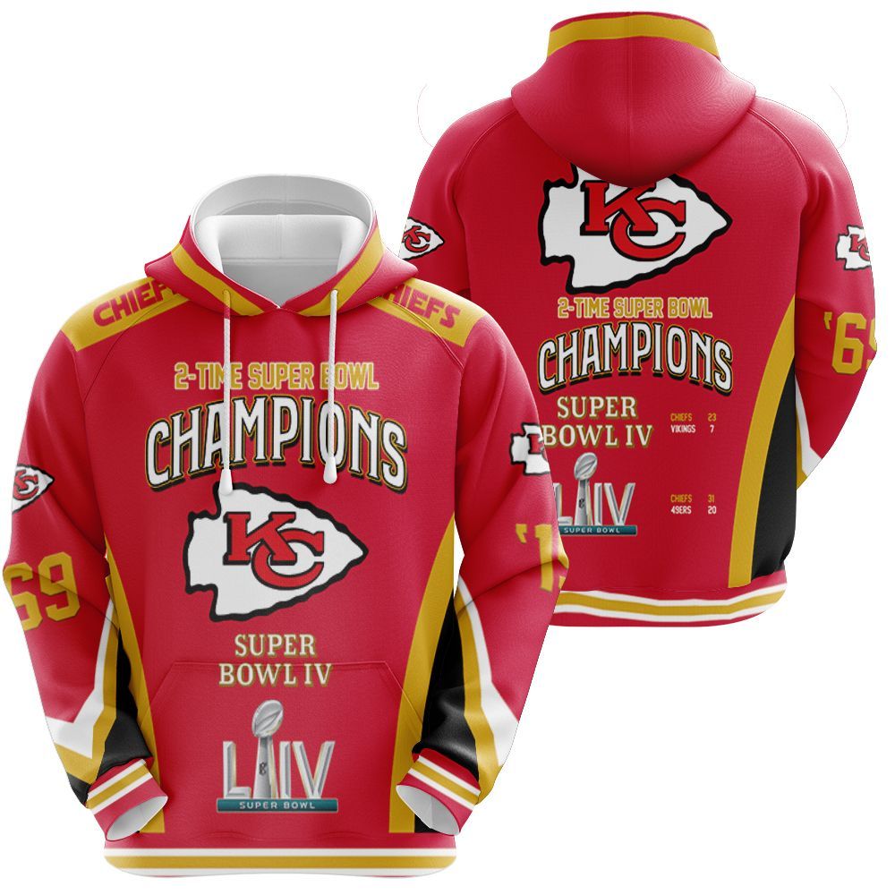 Kansas City Chiefs 2 Times Super Bowl Champions 3D All Over print Hoodie, T-shirt, Sweater, Jacket Jersey Hoodie