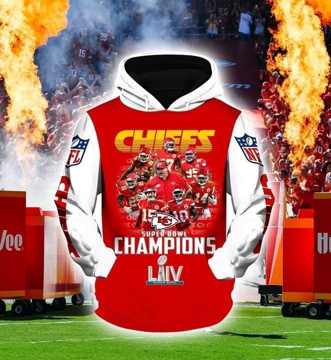 Kansas City Chiefs Super Bowl 54 Champion Unisex 3D Zip up Hoodie Jacket T-shirt