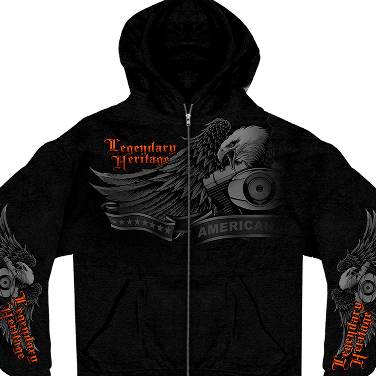 Hot Leathers Ghost Eagle Zipper Hoodie