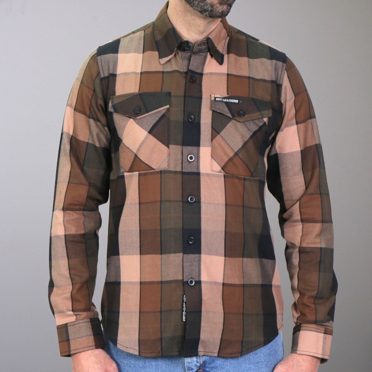 Hot Leathers Men’S Flannel Long Sleeve Sidewinder