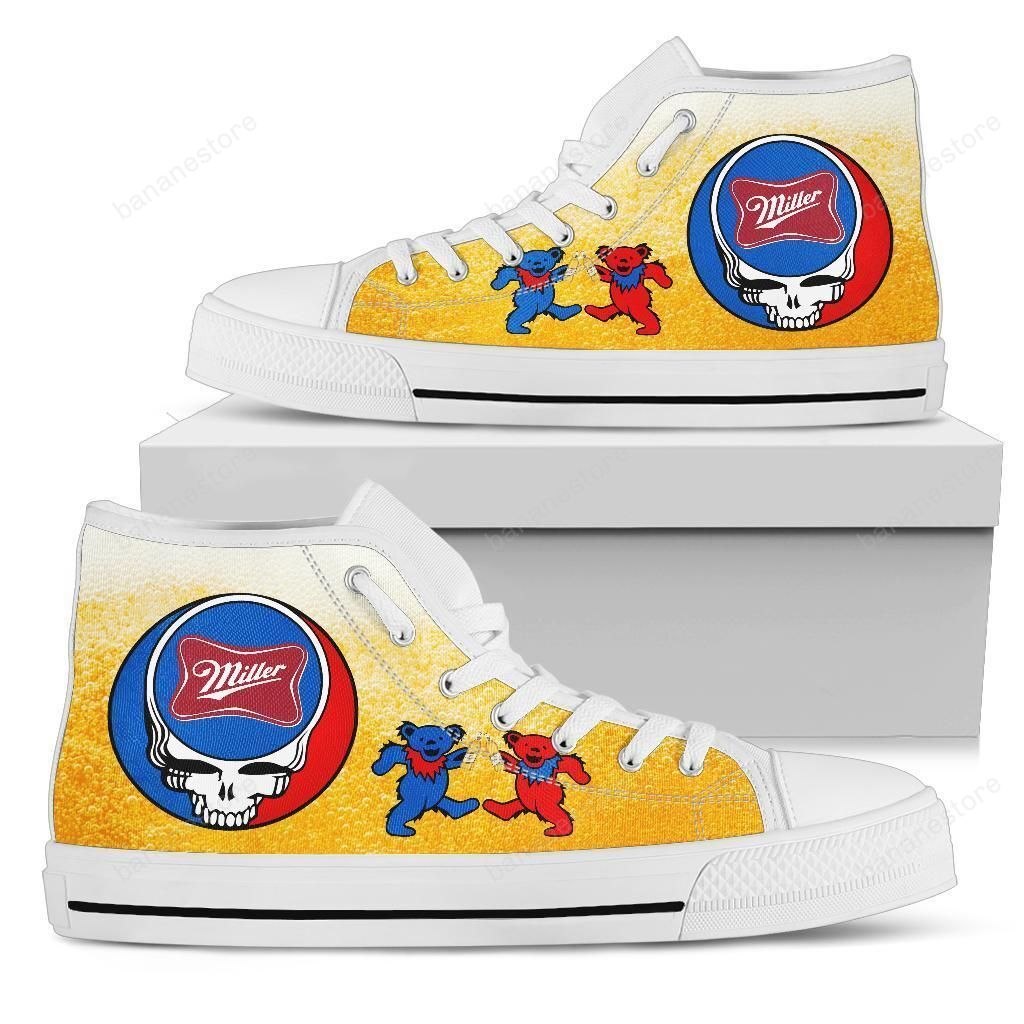 Miller High Life Sneakers Grateful Dead High Top Shoes Beer Fan Pt19