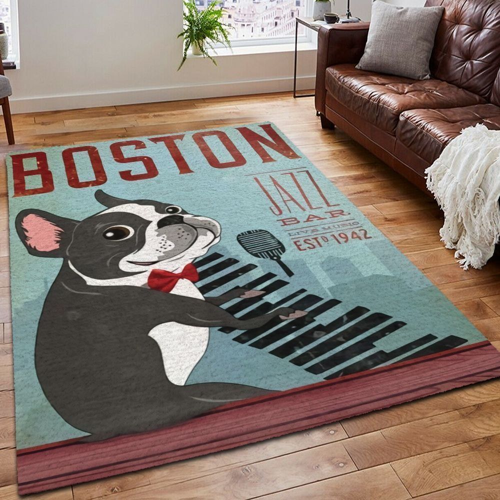 Boston Terrier Jazz Bar E Rug BEVRAA