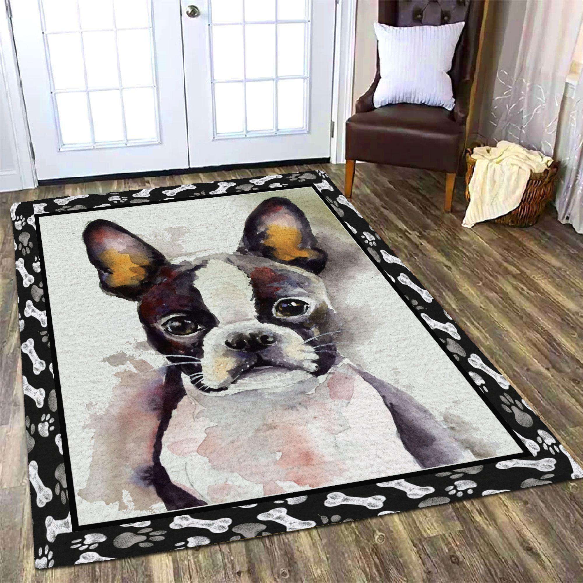 Boston Terrier Cute Dog E Rug BEVRIR