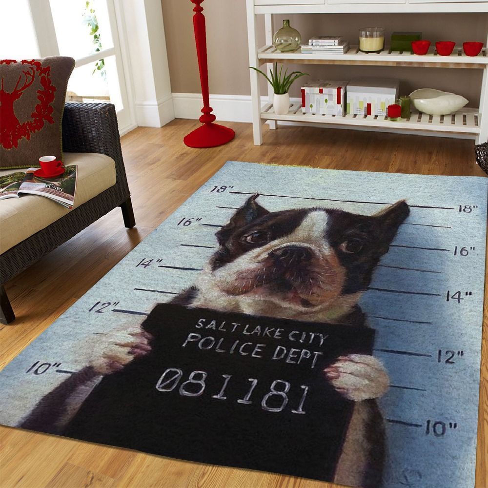 Boston Terrier Wanted E Rug BEVRWT