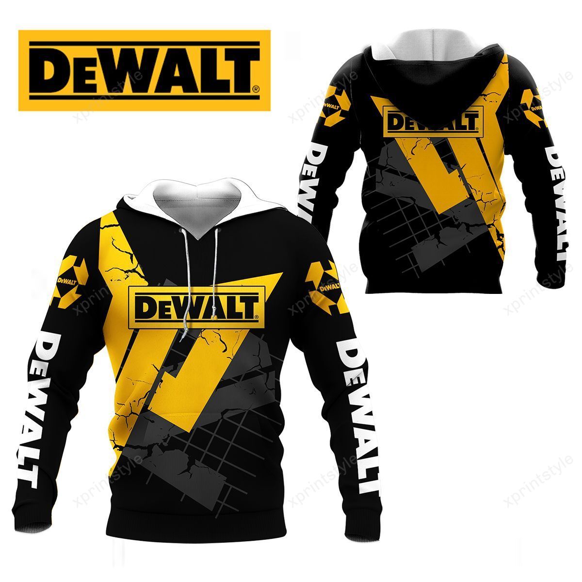 3D All Over Printed Dewalt Shirts Ver 3 (Black & Yellow)