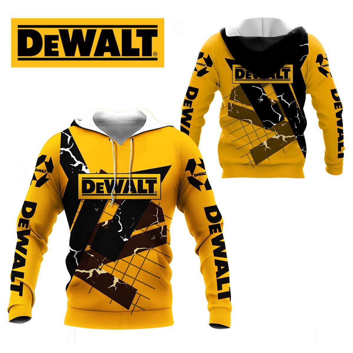 3D All Over Printed Dewalt Shirts Ver 3 (Mainly Yellow)