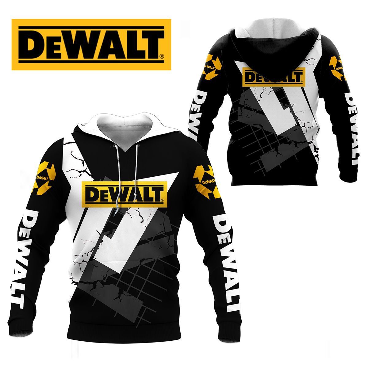 3D All Over Printed Dewalt Shirts Ver 3 (Black & White)