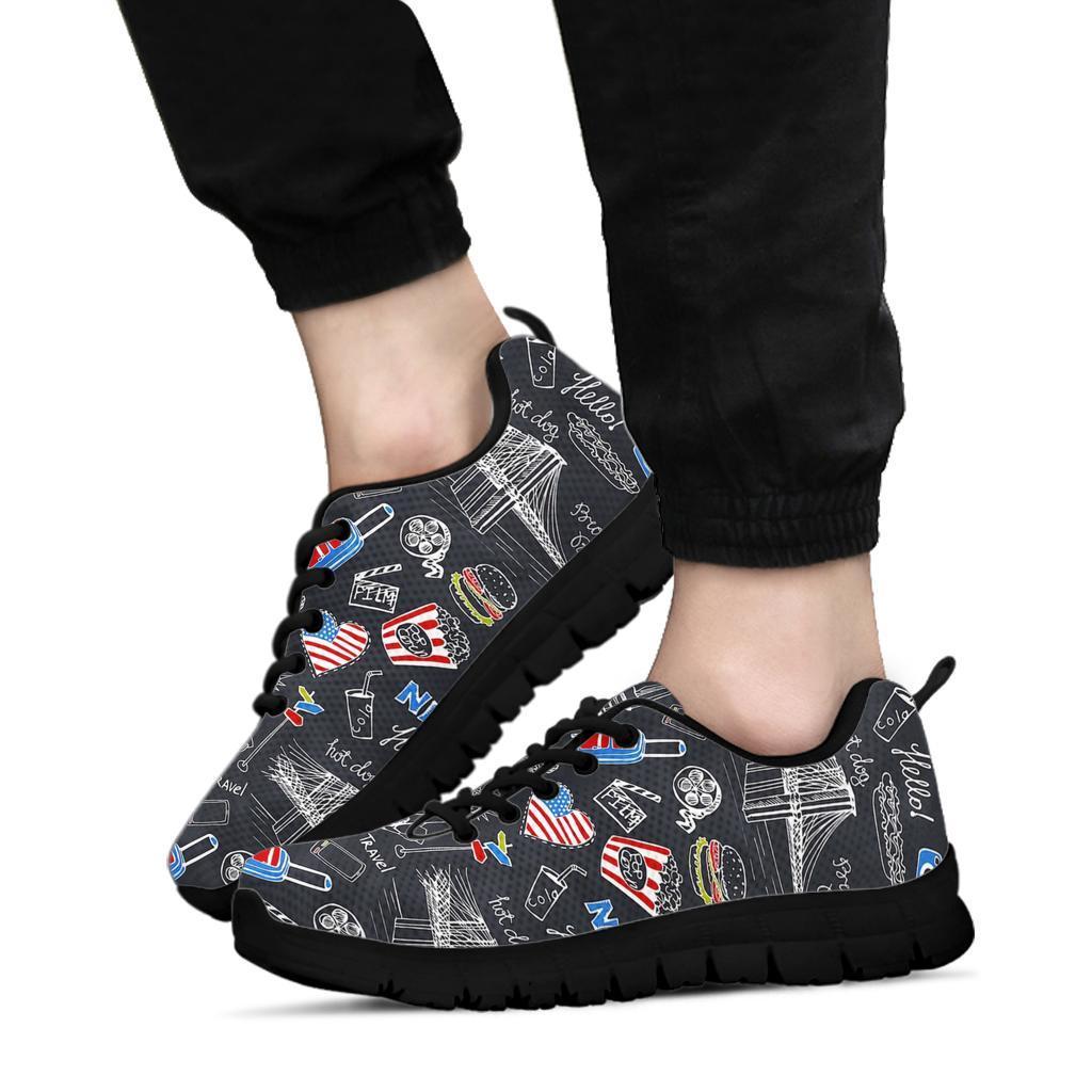 Love New York Print Pattern Sneaker Shoes For Men Women