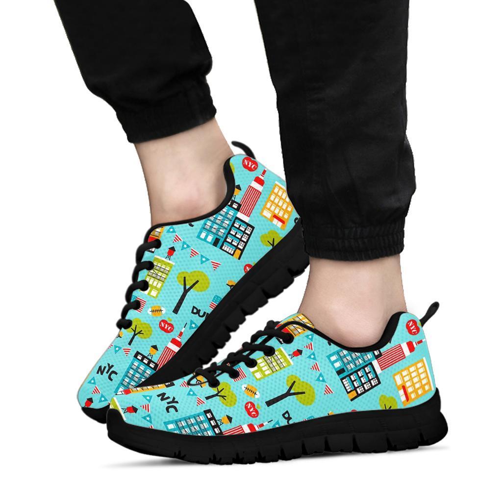 New York Print Pattern Sneaker Shoes For Men Women