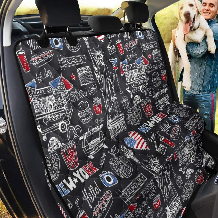 New York Love Pattern Print Pet Car Seat Cover