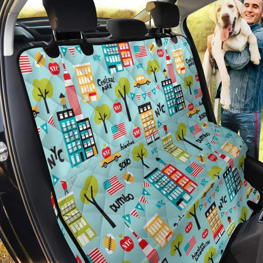 New York Print Pattern Pet Car Seat Cover