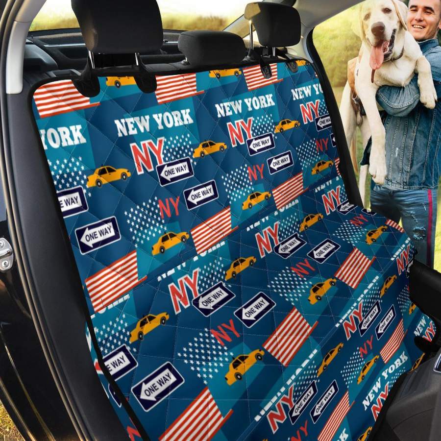 New York Pattern Print Pet Car Seat Cover