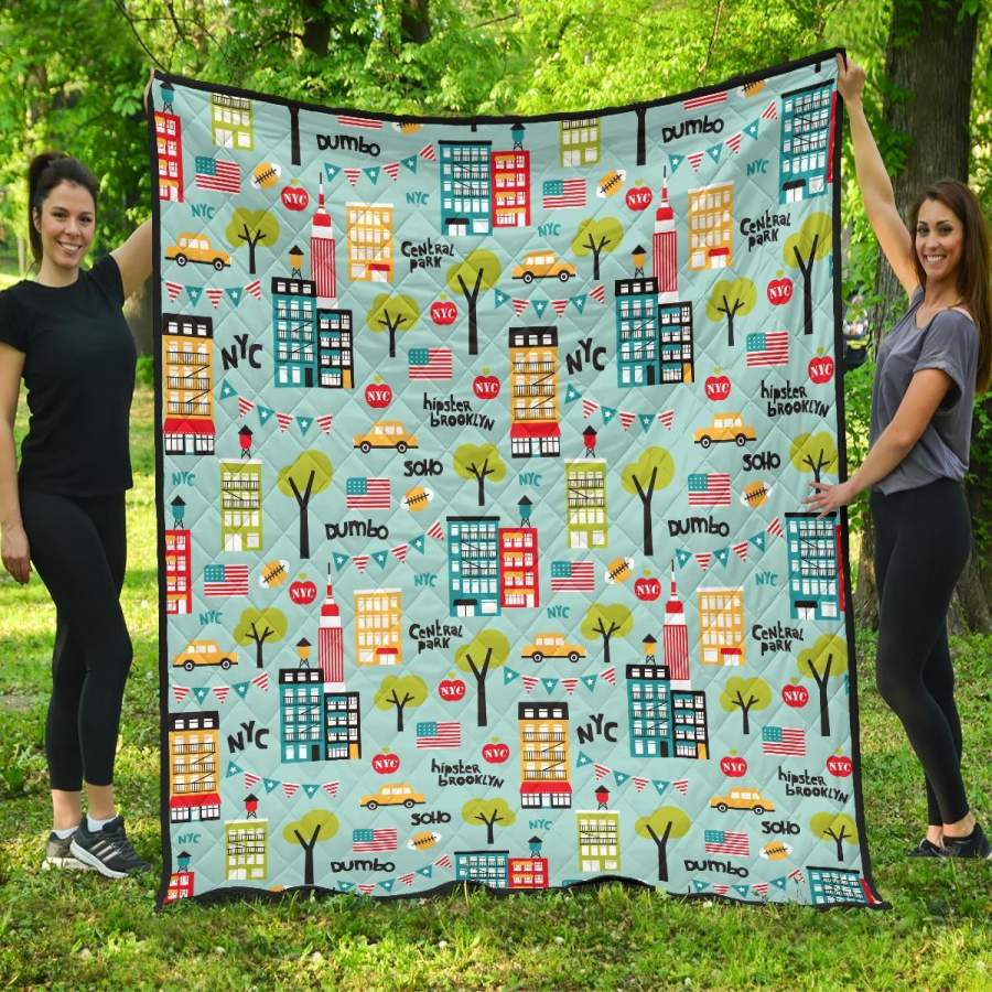 New York Print Pattern Quilt