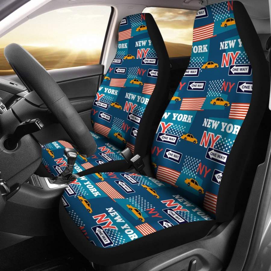 New York Pattern Print Universal Fit Car Seat Covers