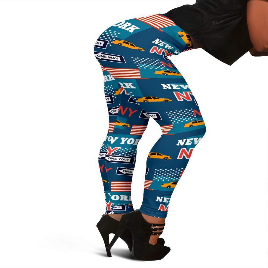 New York Pattern Print Women Leggings