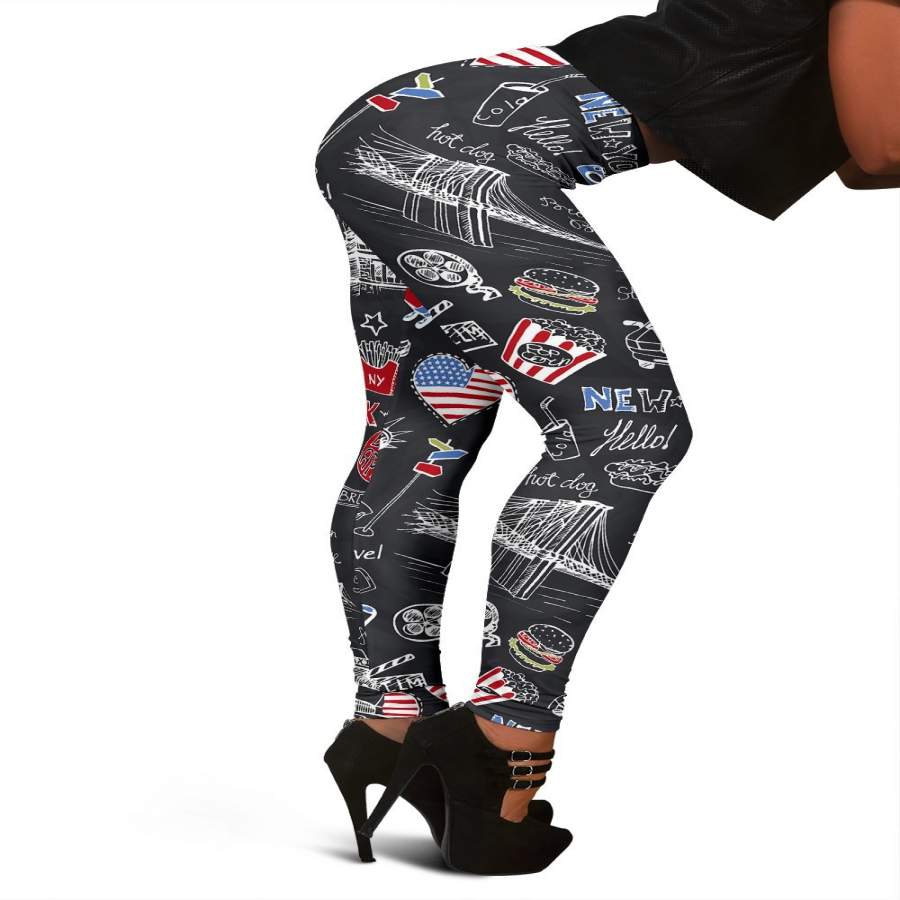 Love New York Print Pattern Women Leggings