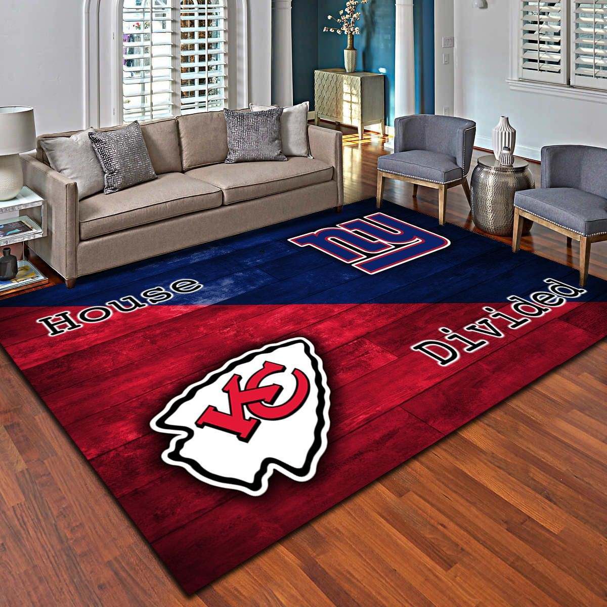 Kansas City Chiefs & New York Giants Rug, Customized ?House Divided Carpet