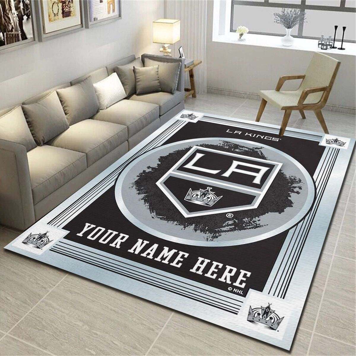 Los Angeles Kings Personalized Rug, Living Room Bedroom Carpet, Customized Fan Cave Floor Mat