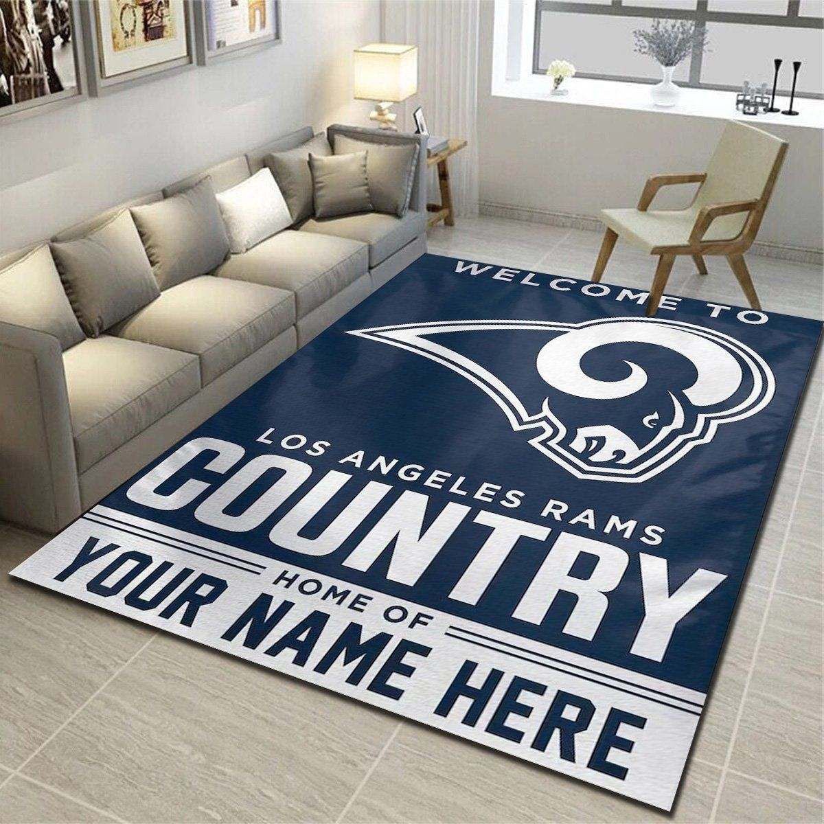 Los Angeles Rams Personalized Rug, Team Living Room Carpet, Customized Fan Cave Floor Mat