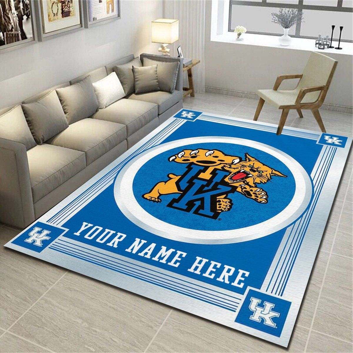 Kentucky Wildcats Personalized Area Rugs, Living Room Bedroom Carpet, Customized Floor Decor