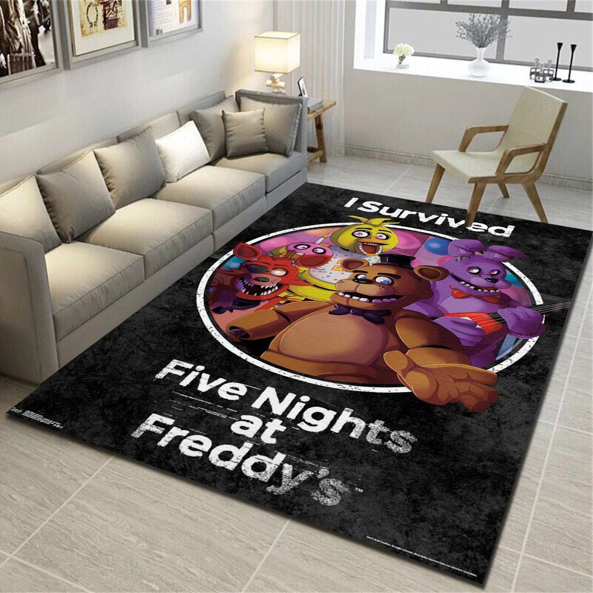 Five Nights At Freddy S Survived Area Rug, Living Room Carpet