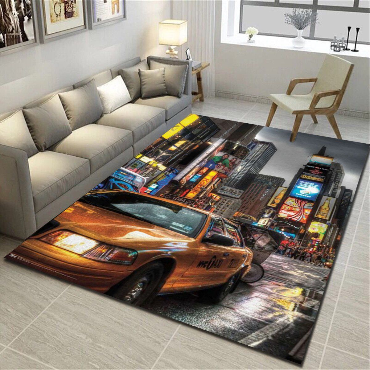 New York City Times Square Rug, Living Room Bedroom Carpet