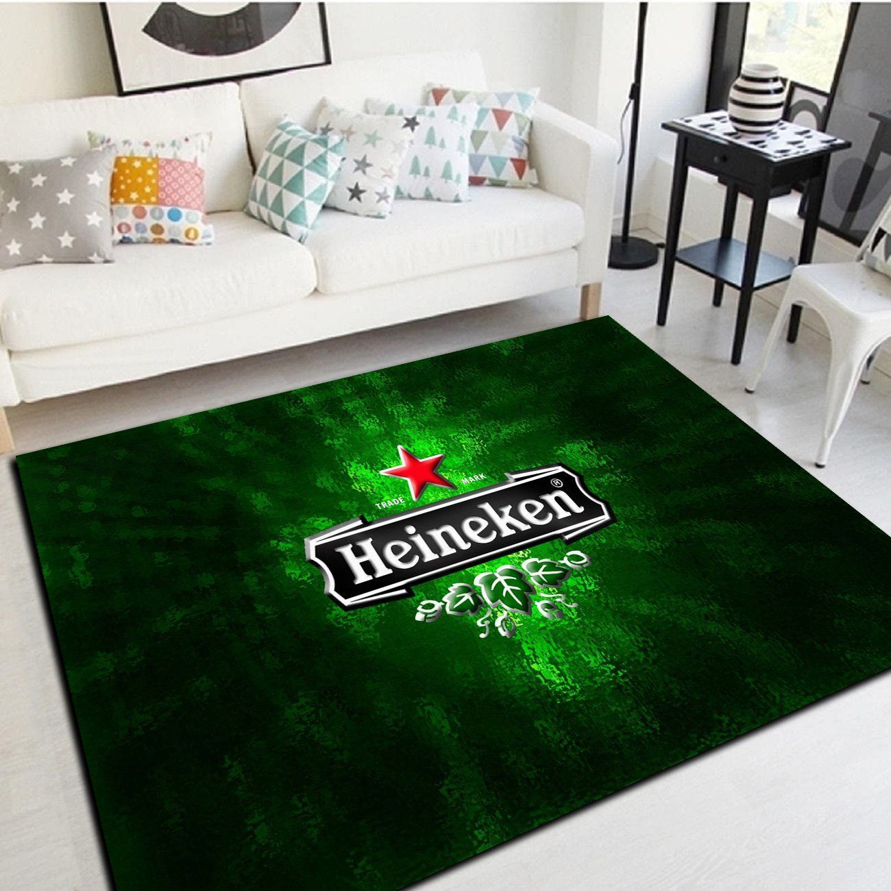 Heineken Logo Area Rug, Living Room Bedroom Carpet, Floor Mat