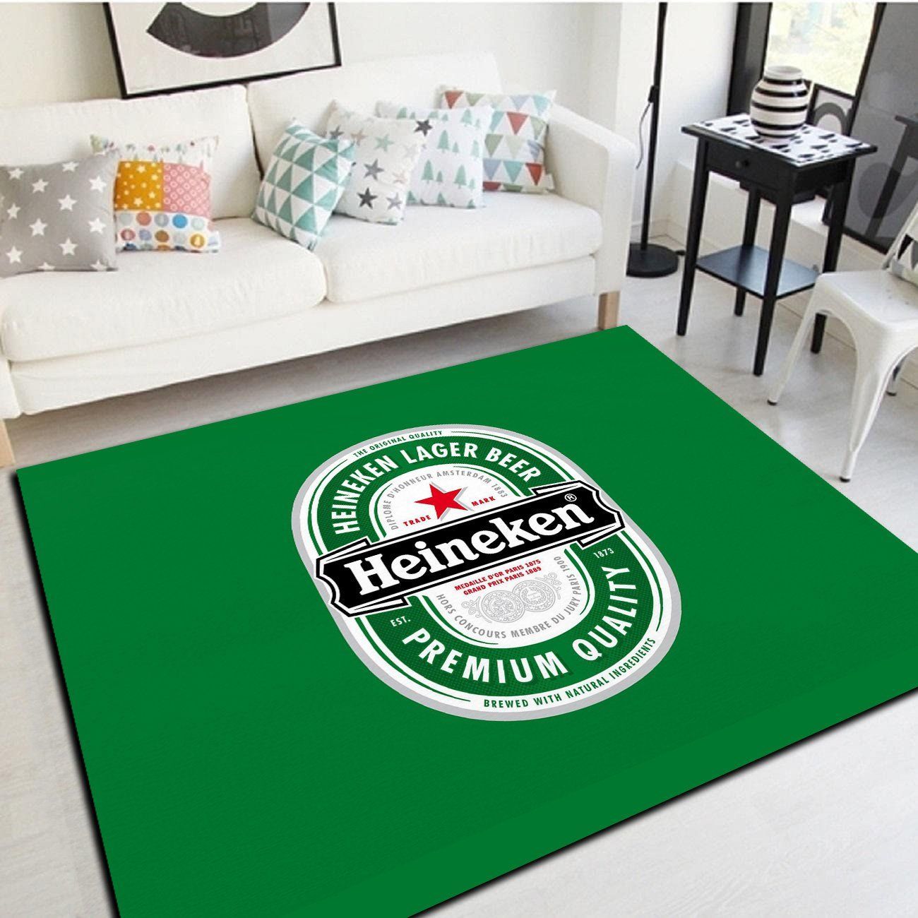 Heineken Logo Rug, Living Room Bedroom Carpet, Home Floor Decor