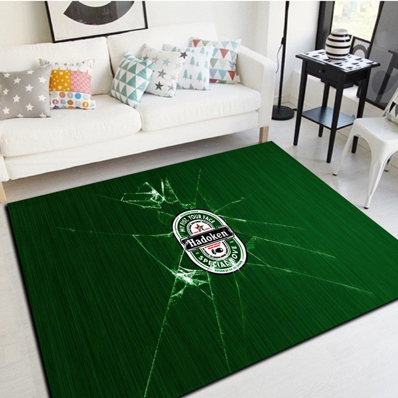 Heineken Logo Area Rug, Living Room Carpet, Floor Mat