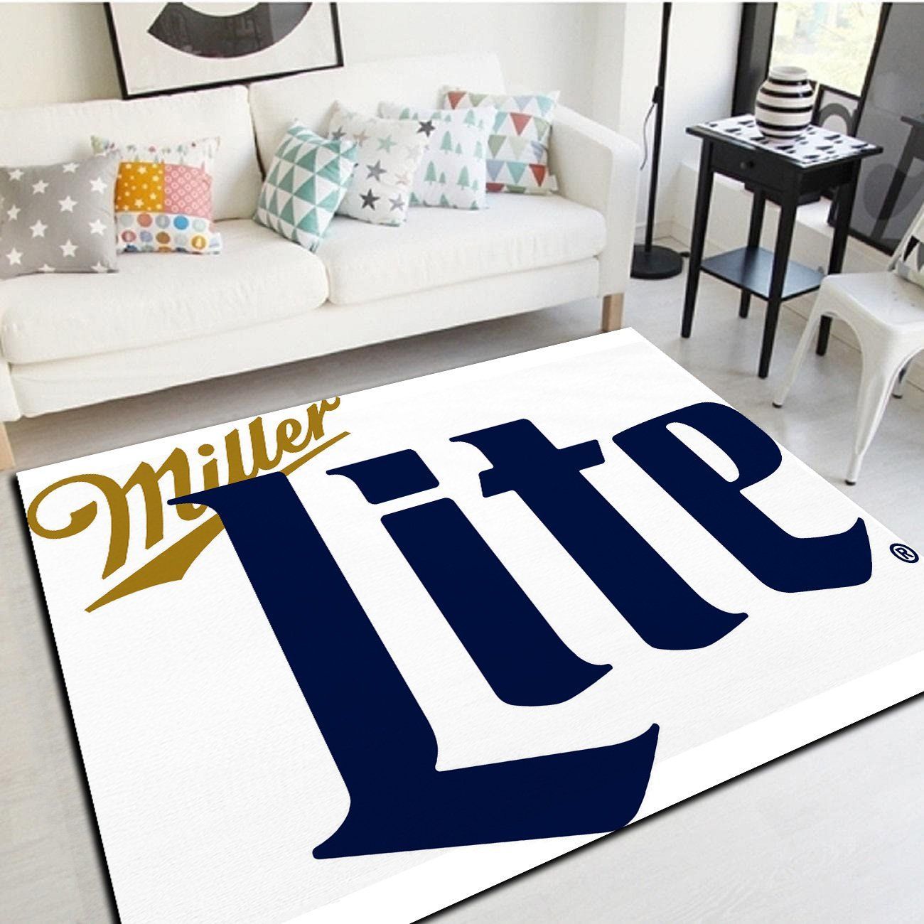 Miller Lite Insprired Rug, Living Room Carpet, Floor Mat Home Decor