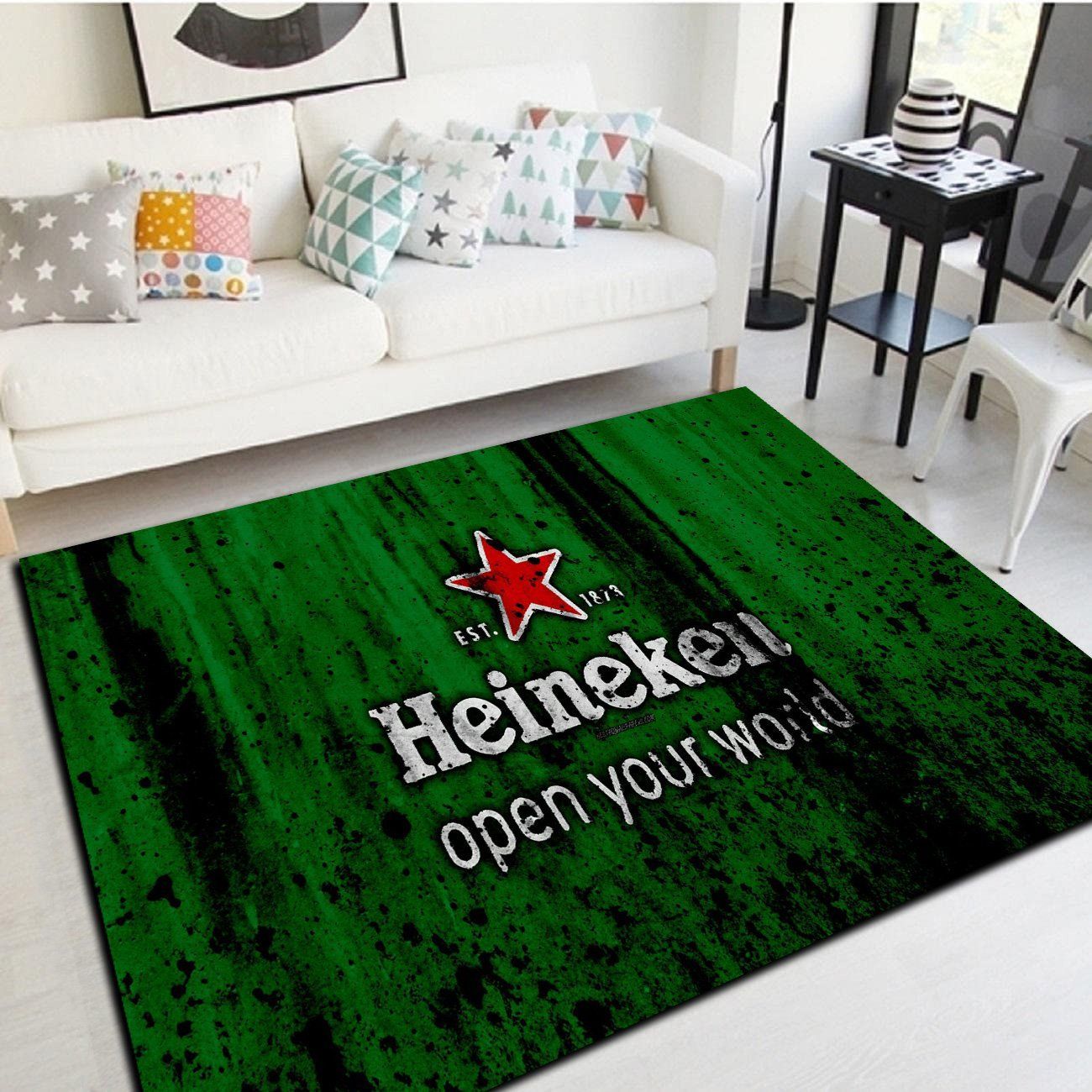 Heineken Rug, Living Room Bedroom Carpet, Home Floor Decor