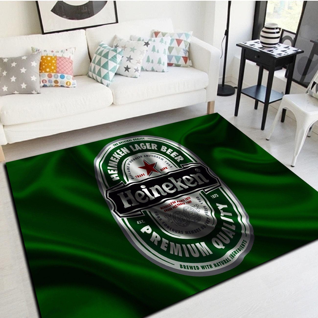 Heineken Insprired Rug, Living Room Carpet, Floor Mat Home Decor