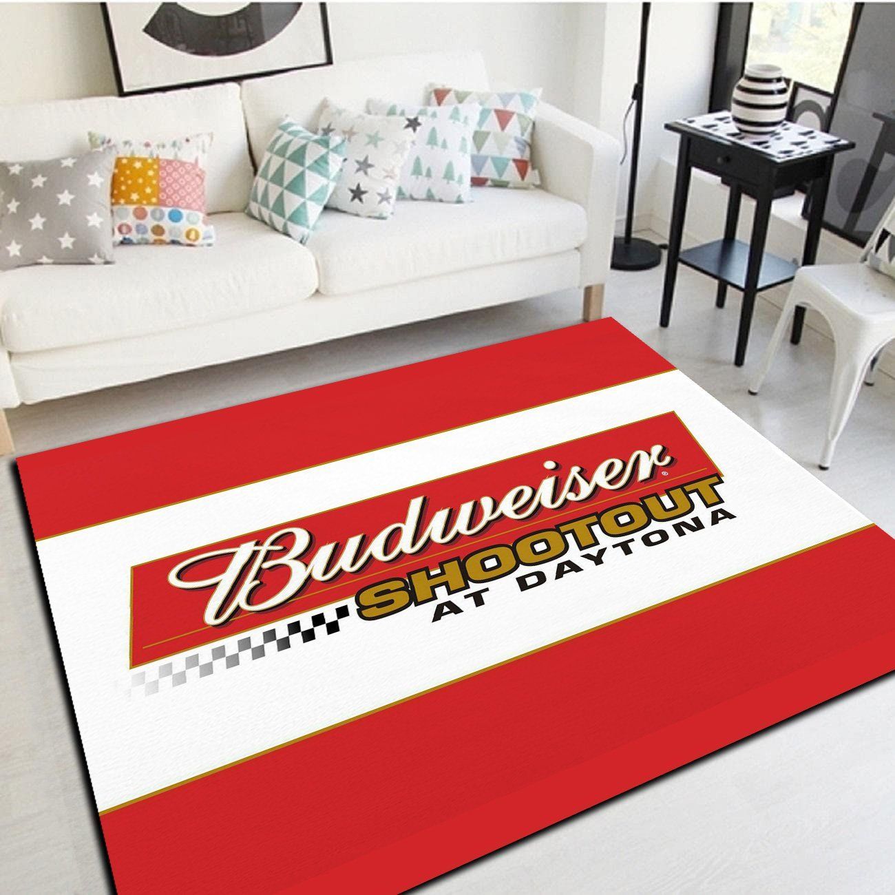 Budweiser Logo Area Rug, Living Room Carpet, Home Floor Decor