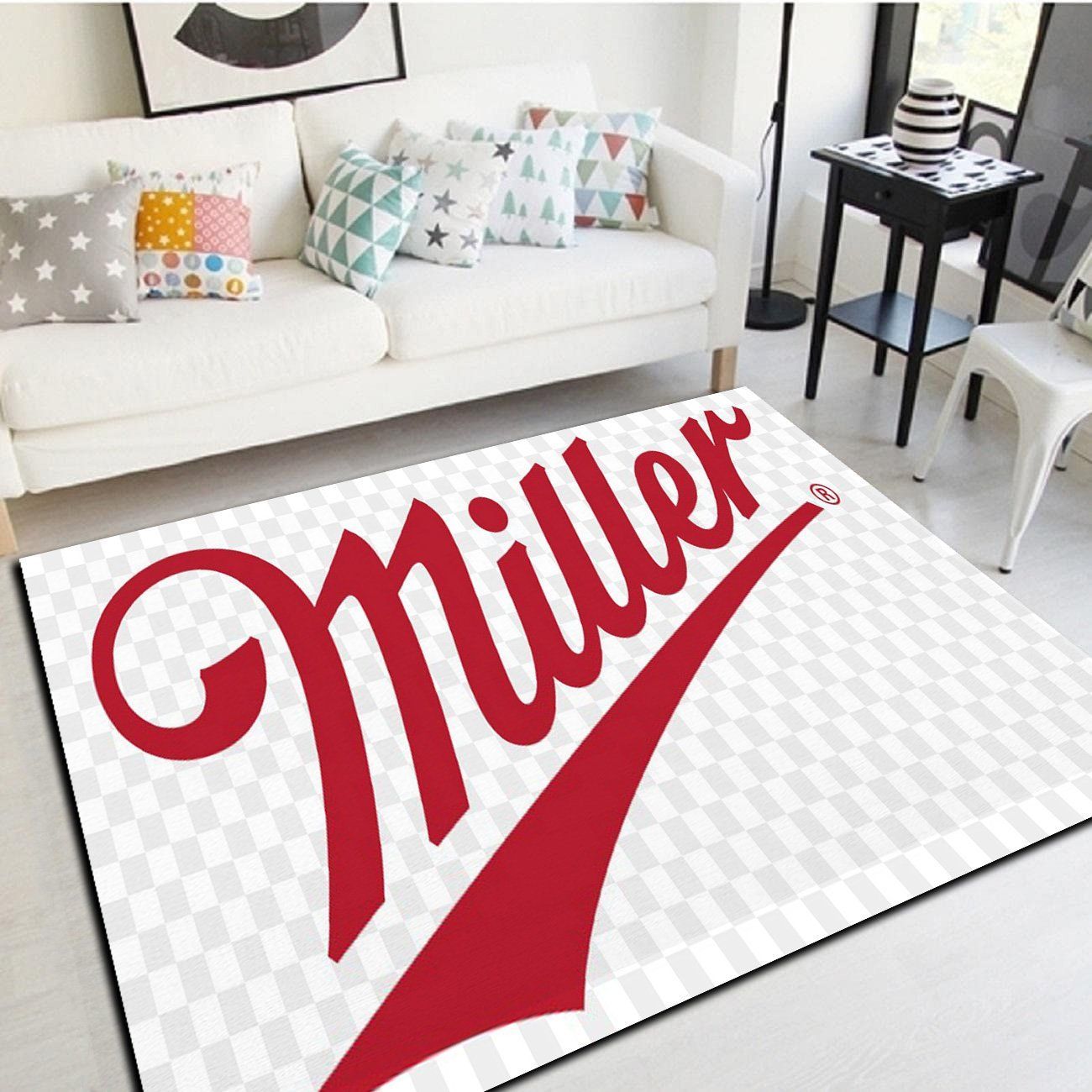 Miller Lite Logo Rug, Living Room Carpet, Floor Mat