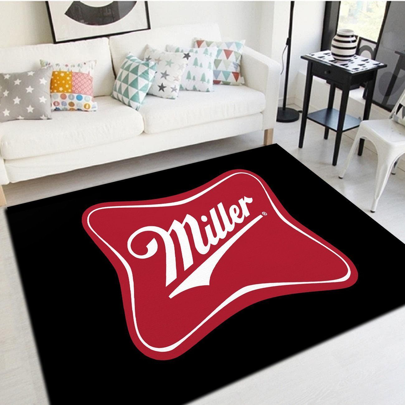 Miller Lite Logo Area Rugs, Living Room Carpet, Home Floor Decor