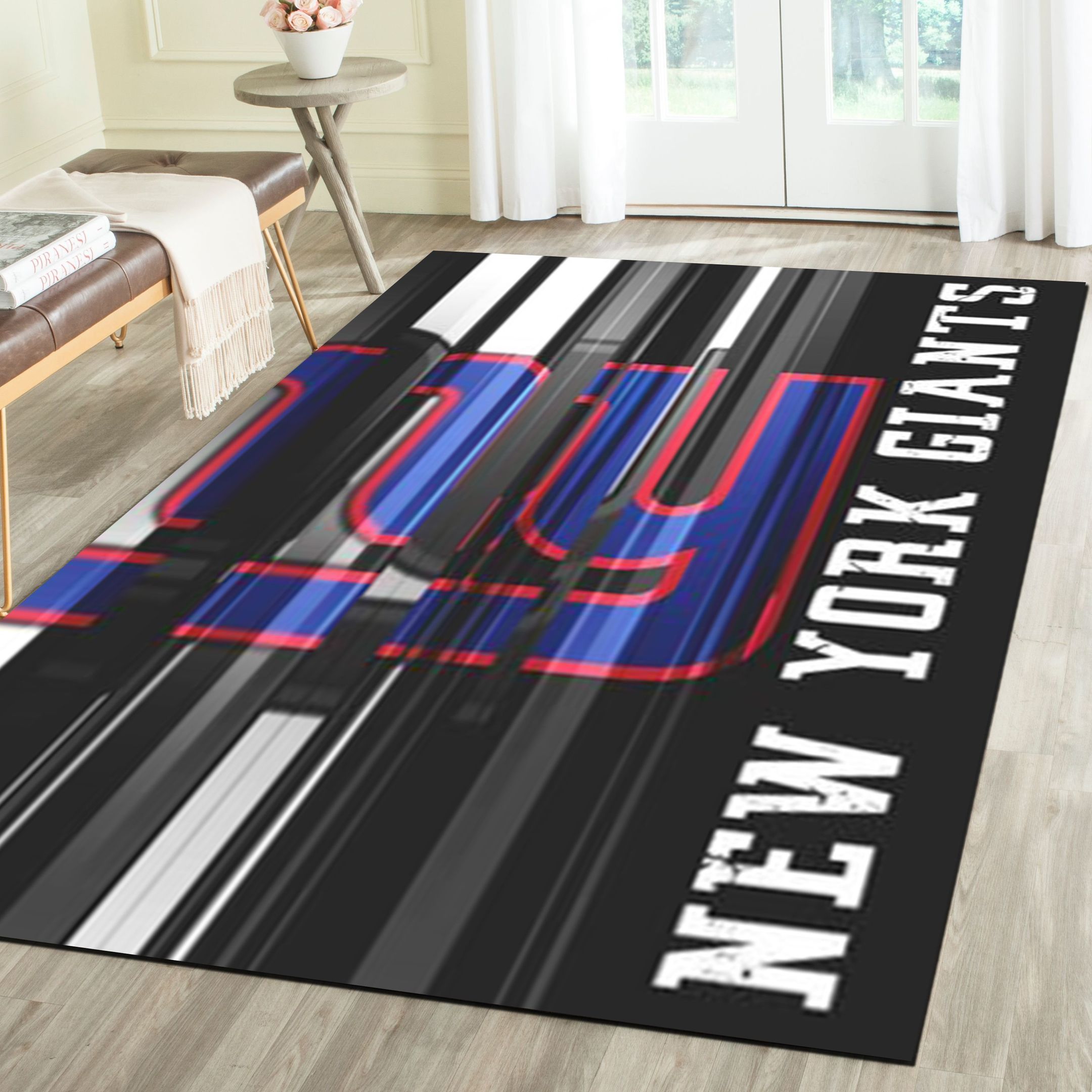 New York Giants Rug, Football Team Living Room Bedroom Carpet, Sports Floor Decor