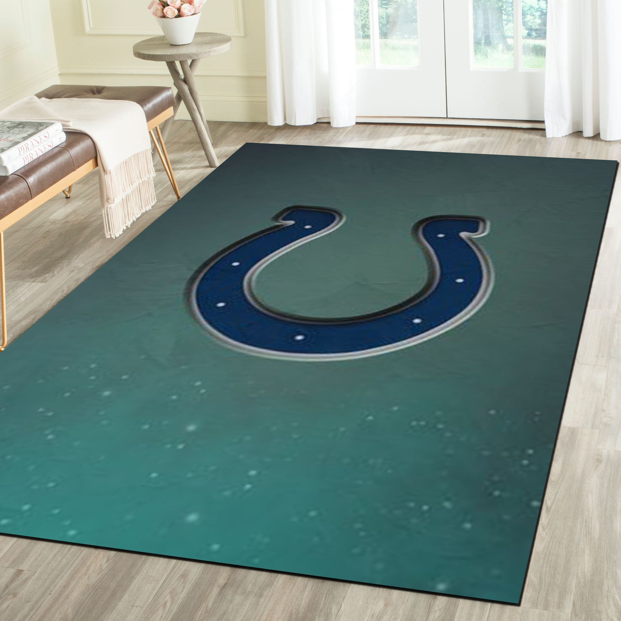 Indianapolis Colts Rug, Football Team Living Room Carpet, Fan Cave Floor Mat