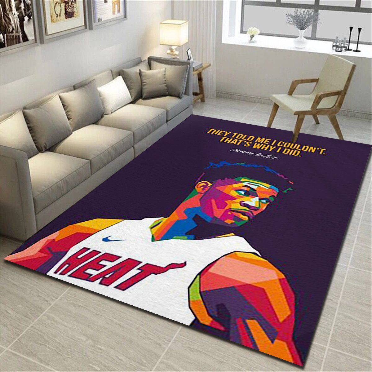 Miami Heat Area Rugs, Basketball Team Living Room Carpet, Sports Floor Mat Home Decor