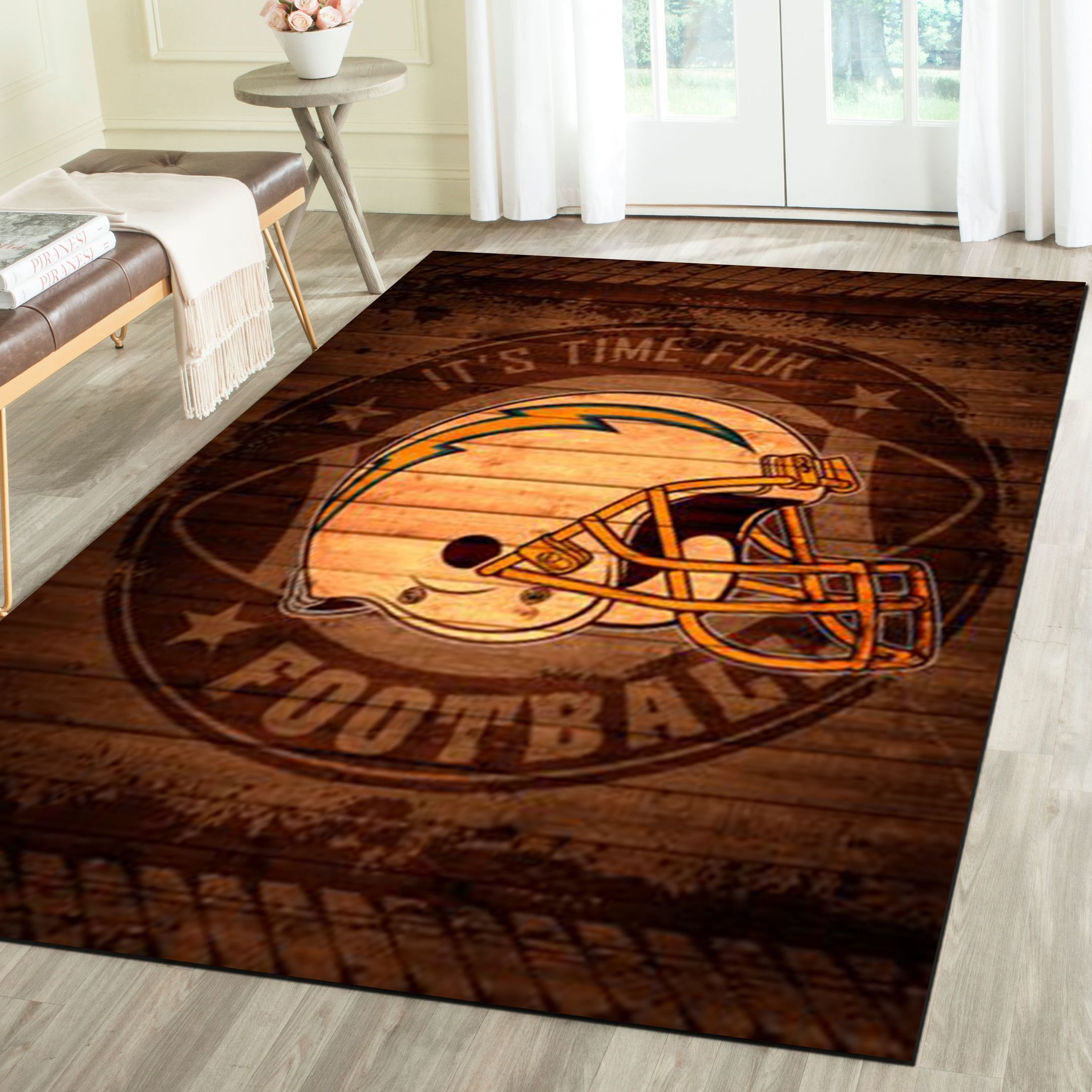 Los Angeles Chargers Area Rug, Football Team Living Room Carpet, Sports Floor Mat