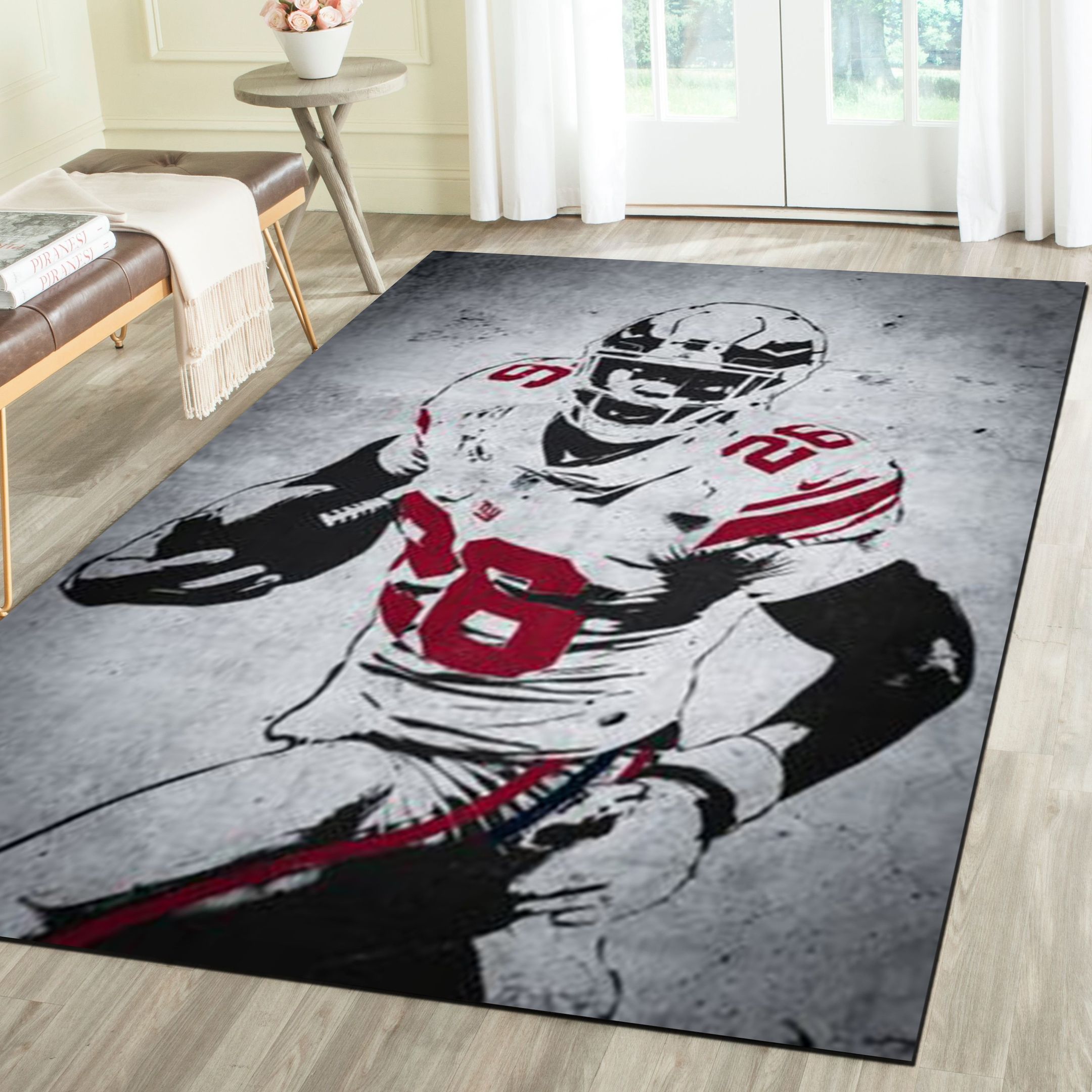 New York Giants Rug, Football Team Living Room Carpet, Sports Floor Mat