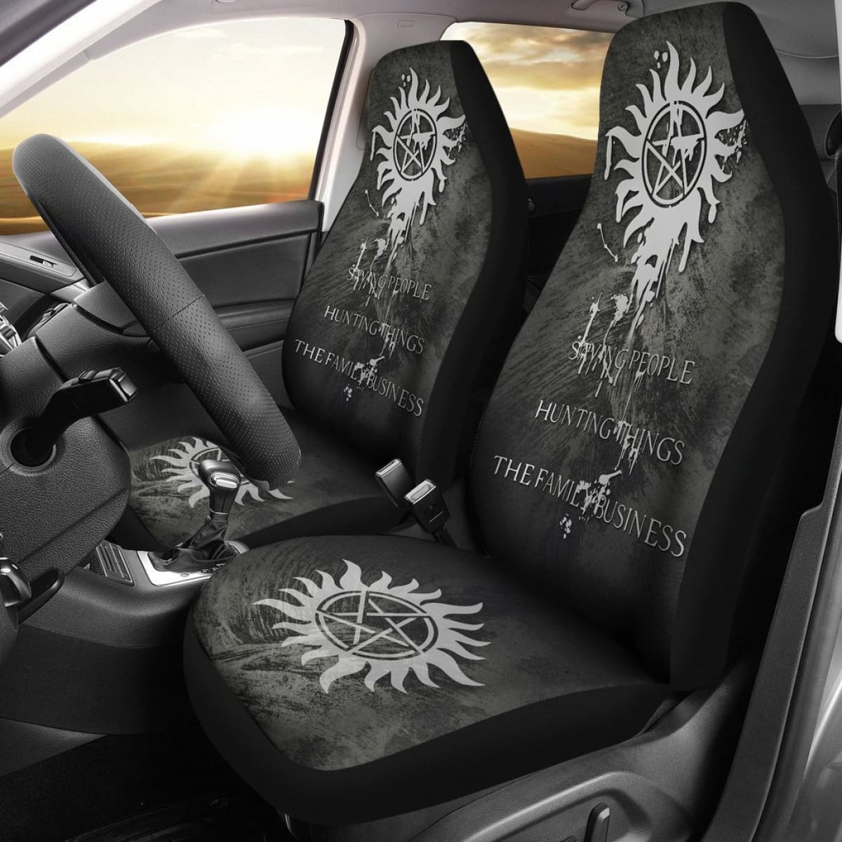 The Family Business Saving People & Hunting Things Supernatural 3D Print Polyester Fibre Car Seat Cover