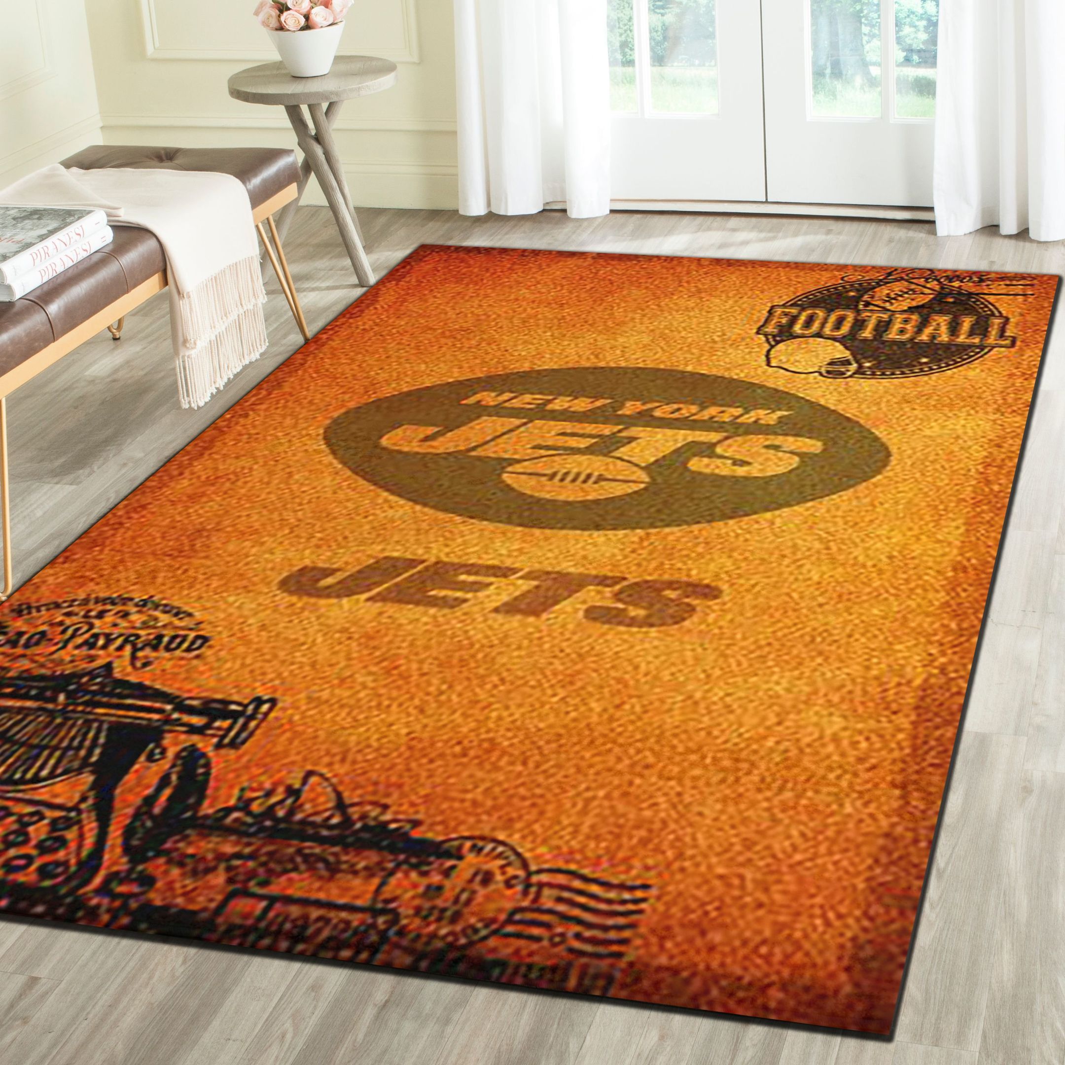 New York Jets Area Rugs, Football Team Living Room Bedroom Carpet, Man Cave Floor Mat