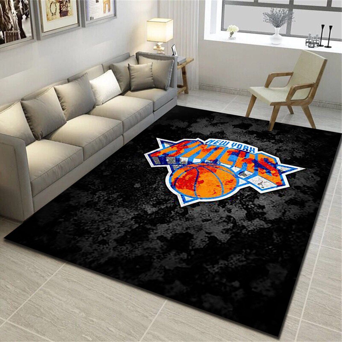 New York Knicks Area Rugs, Basketball Team Living Room Carpet, Sports Floor Mat